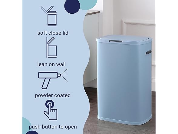 happimess Tammi Kitchen 14.5-Gallon Slim Metal  Trash Can