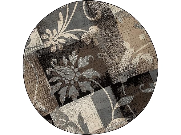Superior Modern Floral Patchwork Indoor Rug