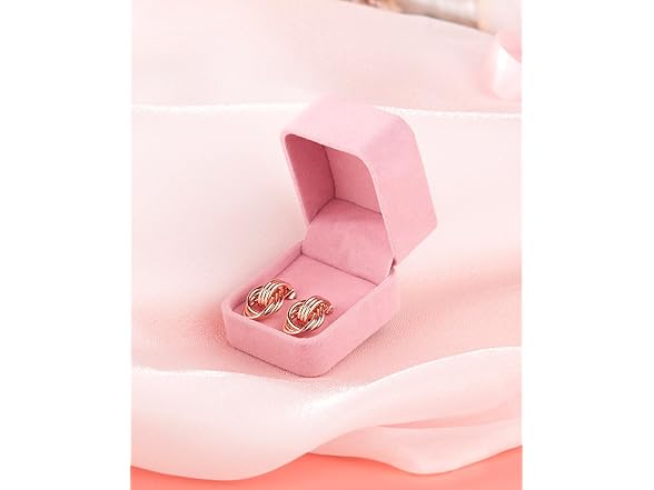 K&Y Rose Gold Knot Ring Earrings
