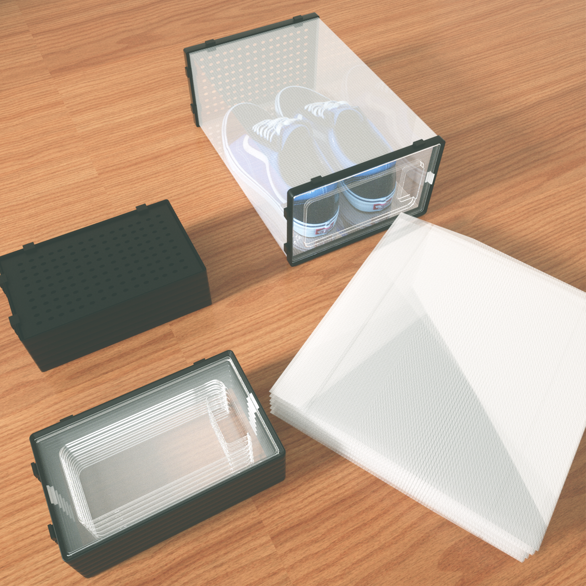 J&V Plastic Stackable Shoe Boxes 12Pk - Gallery 22