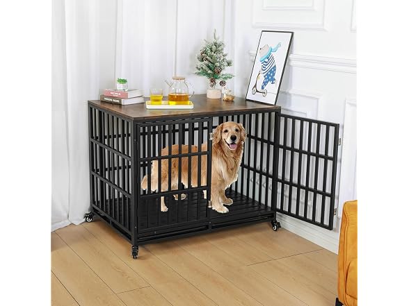 44 Inch Heavy Duty Dog Crate for Large Medium