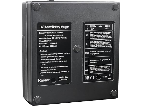 Kastar LCD Dual Smart Fast Charger & 2 x Battery
