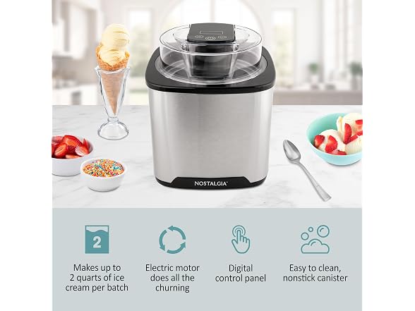 Nostalgia 2-Quart Electric Ice Cream Maker 