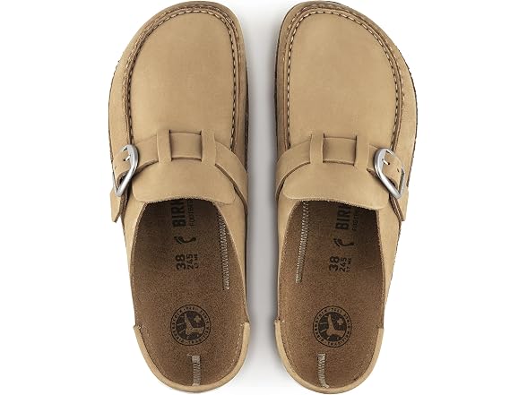Birkenstock Womens Buckley Clog, Latte Cream Nubuck (40 EU)