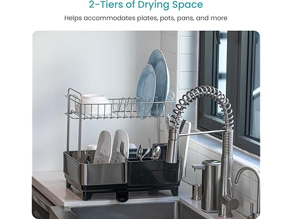 Large 2-Tier Stainless Steel Dish Drying Rack