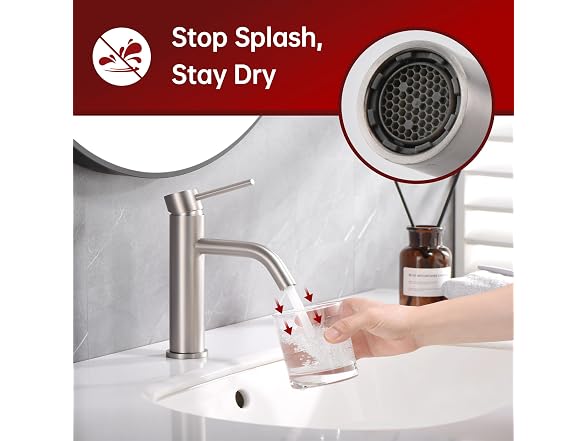 SUMERAIN Bathroom Sink Faucet Brushed