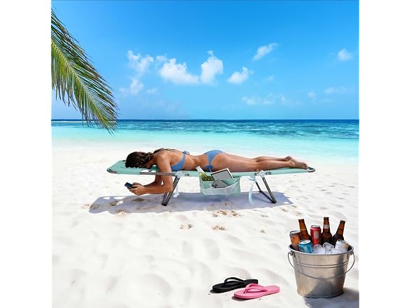 SUNNYFEEL Teal 2pk Lay Flat Tanning Lounger