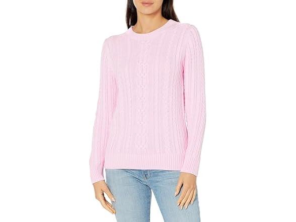 Amazon Essentials Women Soft Cotton Cable Sweater