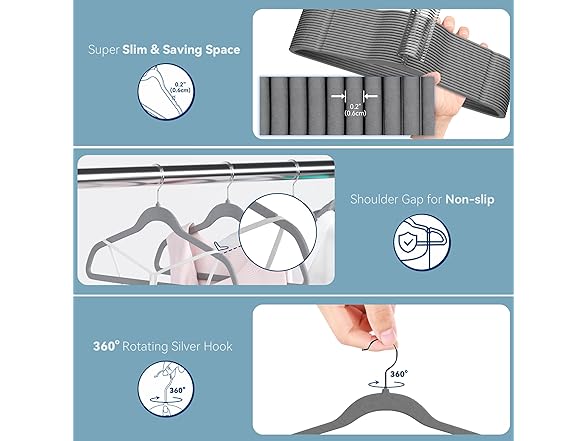 Premium Velvet Hangers 60 Pack