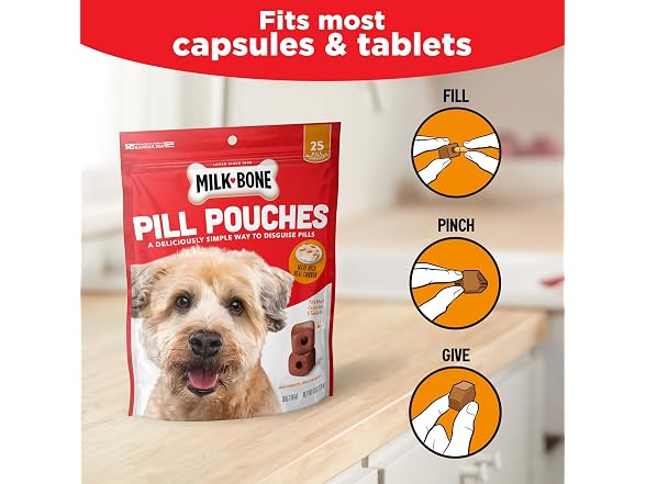 5PK Milk-Bone Pill Pouches Dog Treats With R