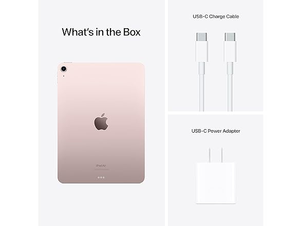 Apple 2022 iPad Air (10.9-inch, Wi-Fi, 256GB) - Pink (Renewe (Open Box)