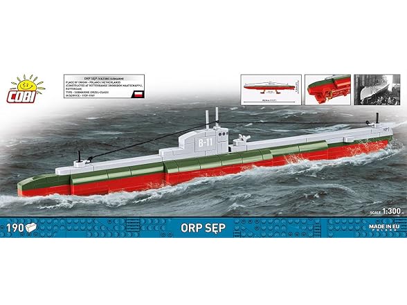 COBI Historical Collection WWII Polish Submarine 190 Pieces