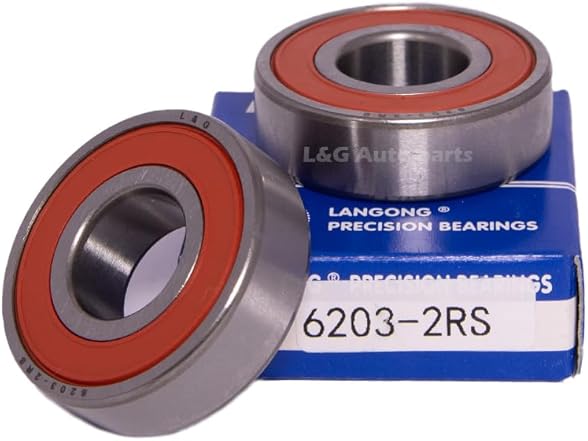 2 Pcs 6203-2RS Double Rubber Seal