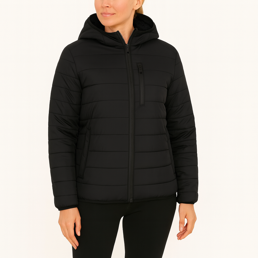 Womens Fleece-Lined Hooded Puffer Jacket - Gallery 16