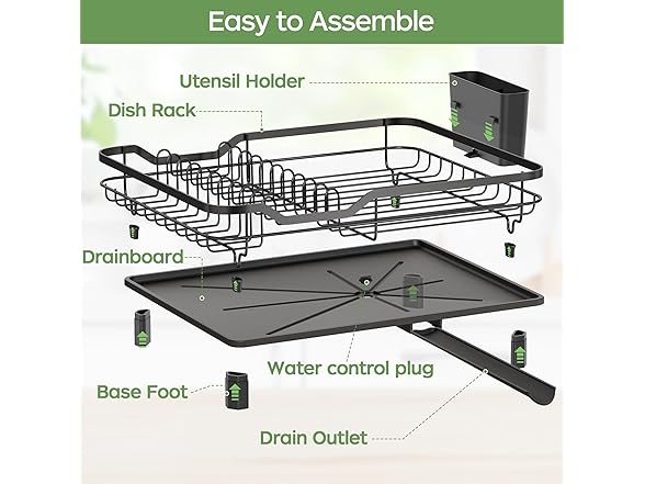 ROTTOGOON Black Dish Drying Rack
