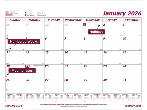 Brownline® 2026 Monthly Desk Pad Refill