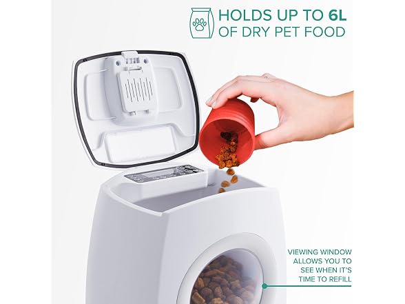 Arf Pets Automatic Pet Feeder Food Dispenser 6L White