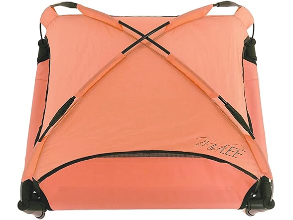 Midlee Salmon Dog Cot with Canopy (24" x 30")