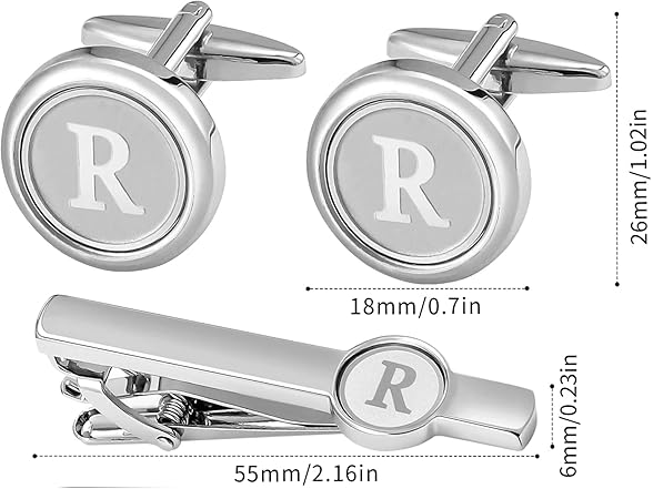 GWD Silver Initial Cufflinks (R)