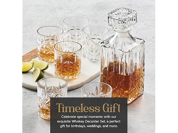 Style Setter Whiskey Decanter Set with Glasses