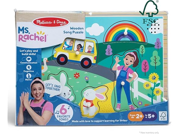 Melissa & Doug Ms. Rachel Wooden Song Peg Puzzle