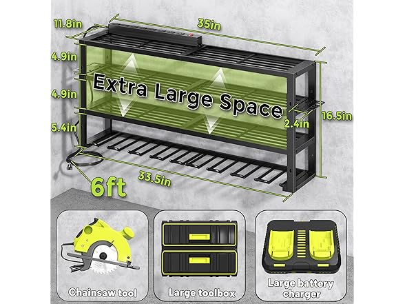 CFMASTER Large Power Tool Organizer Wall Mount