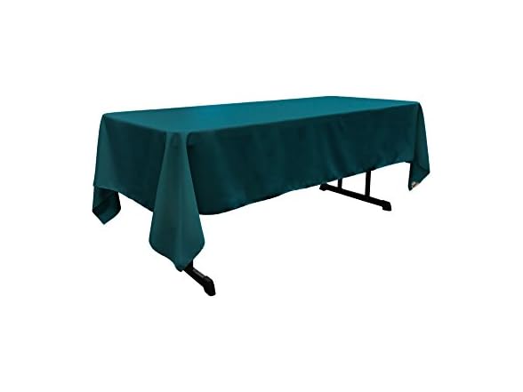 LA Linen Polyester Poplin Washable Rectangular Tablecloth