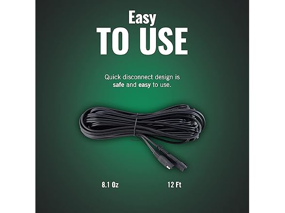Battery Tender 12 Foot Extension SAE Cable - Designed