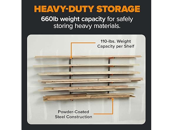 BORA PBR-001E BORA Wood Rack 6 Tier Orange/Gray