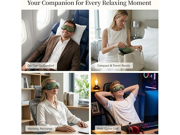 ReliefRX Eye Massager Heat/Cool Sage Green