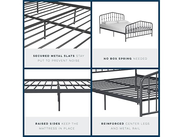 Novogratz Bushwick Metal Bed with Headbo