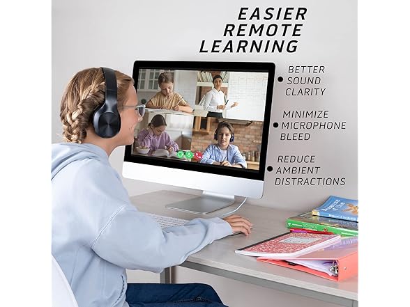 (5 PACK) Bulk On-Ear 3.5mm Wired Kids Headphones with Microphones