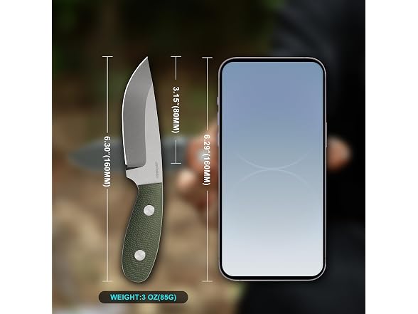 JoyRaining Fixed Blade Knife, 3.15"