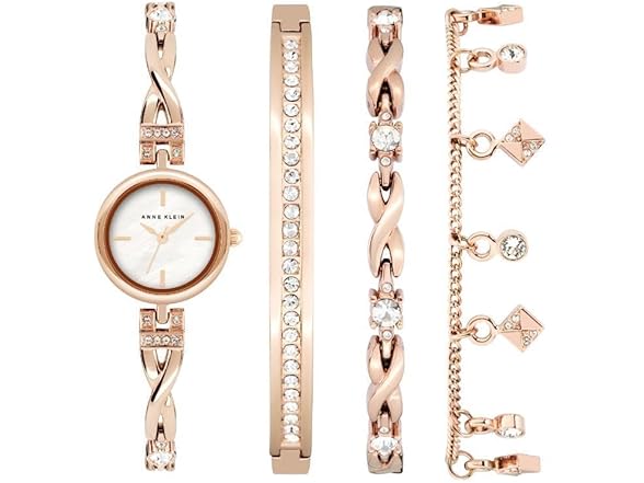 Anne Klein Women Rose Gold Watch & Bracelet Set - Gallery 2