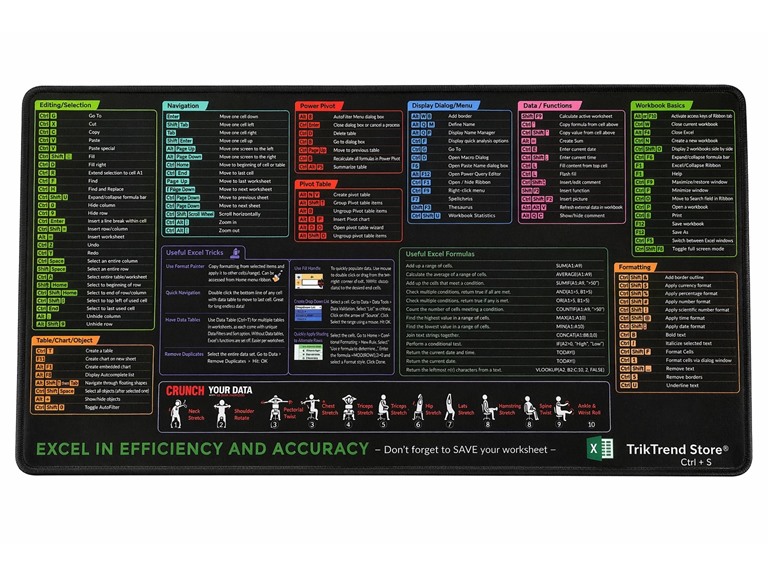 Excel Shortcut Gaming Mouse Pad - Gallery 4