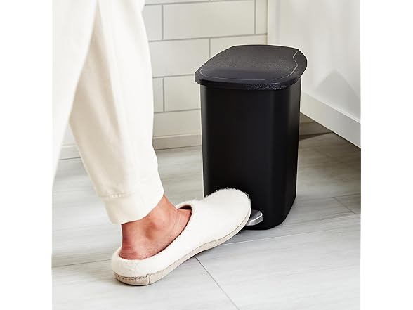 Amazon Basics Compact Plastic Bathroom Trash