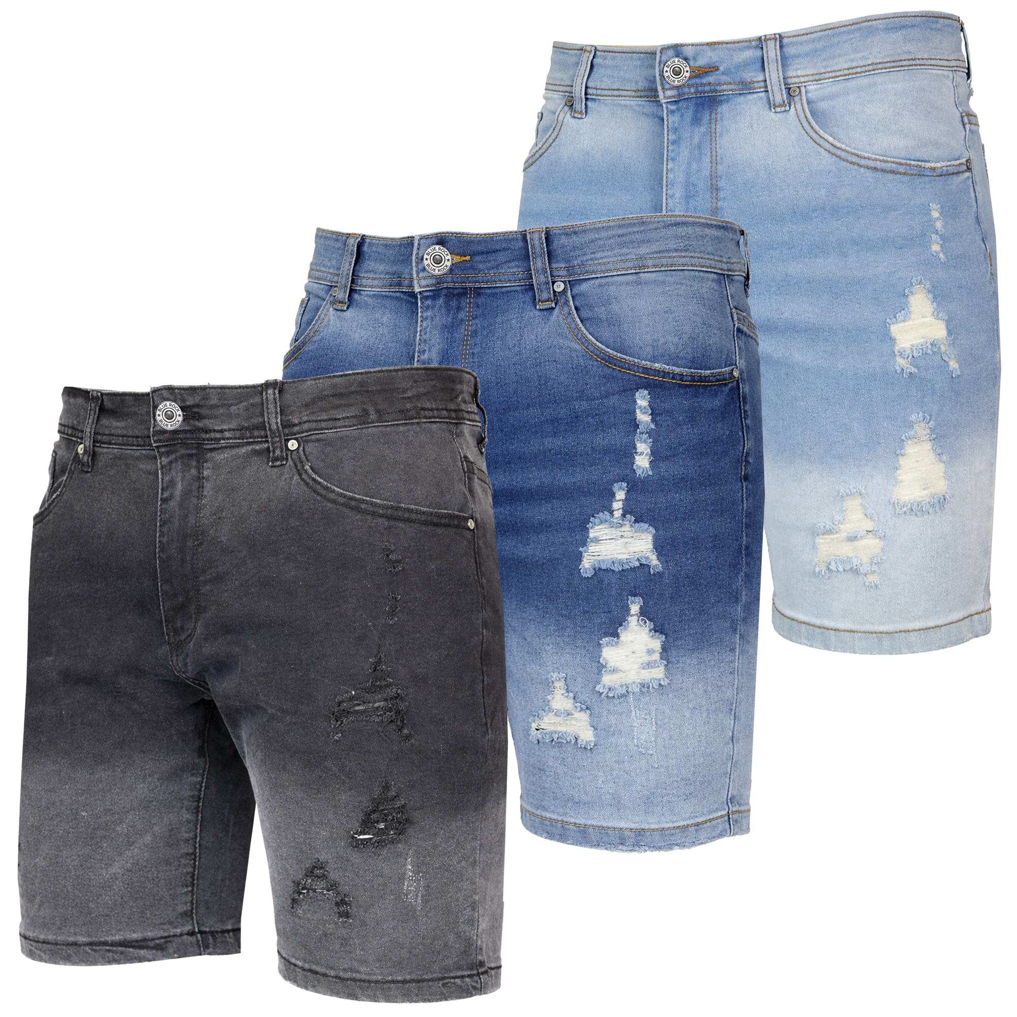 3Pk Mens Jean Shorts - Gallery 11