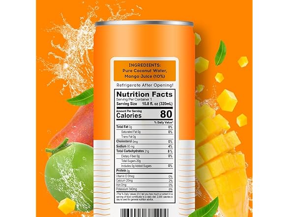 12PK 100 Coconuts Mango Pure Coconut-100%