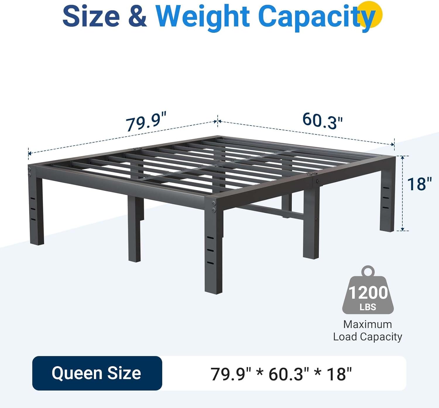 Avenco Metal 18" Platform Bed Frame - Gallery 14