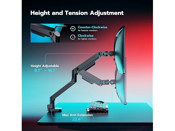 ARES WING 17" to 49" Ultrawide Monitor Arm
