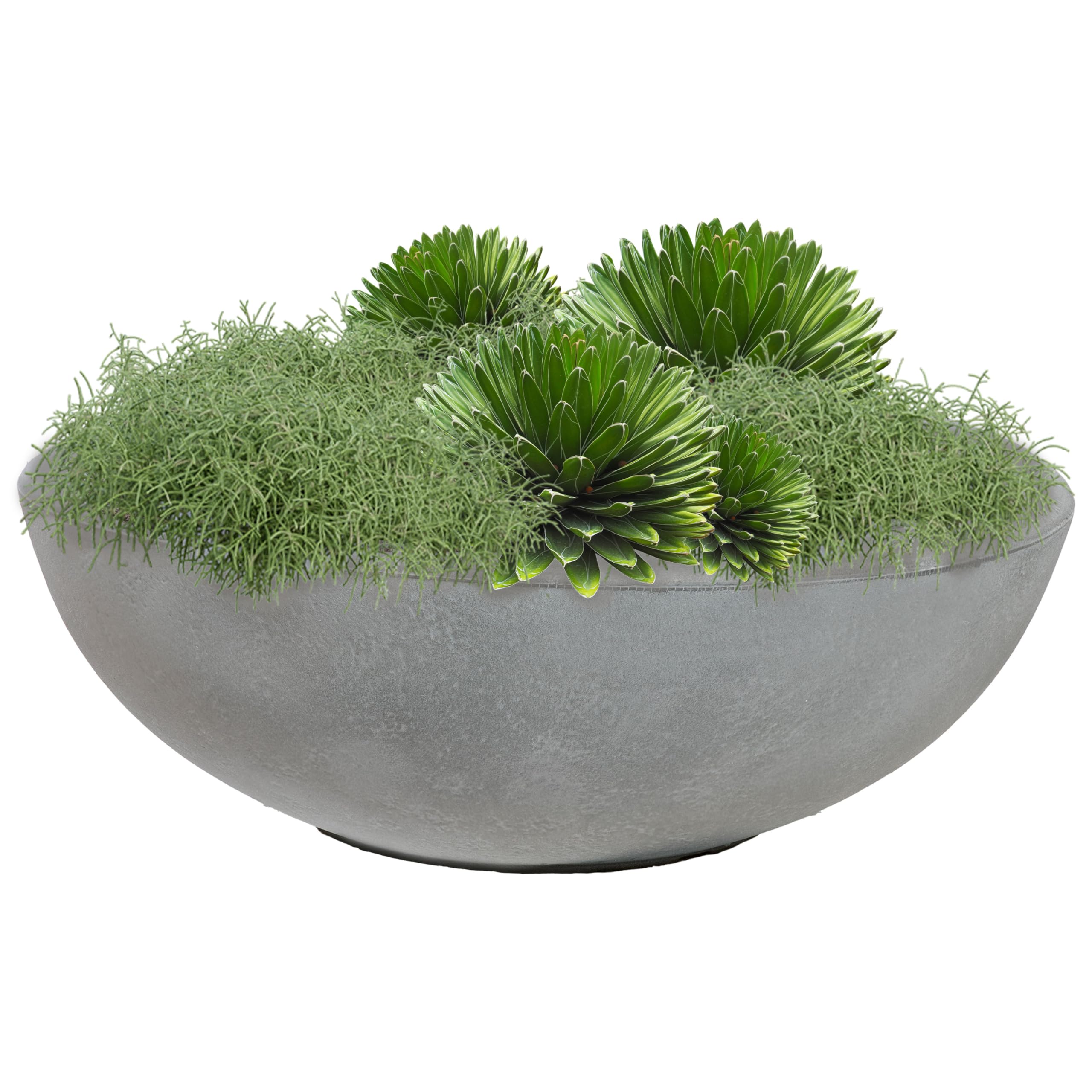 Sunnydaze Percival 20.75" Shallow Outdoor Planter Bowl - Gallery 13