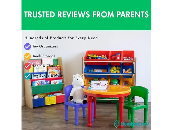 Humble Crew 4-Tier Kids Bookshelf 3 Bins