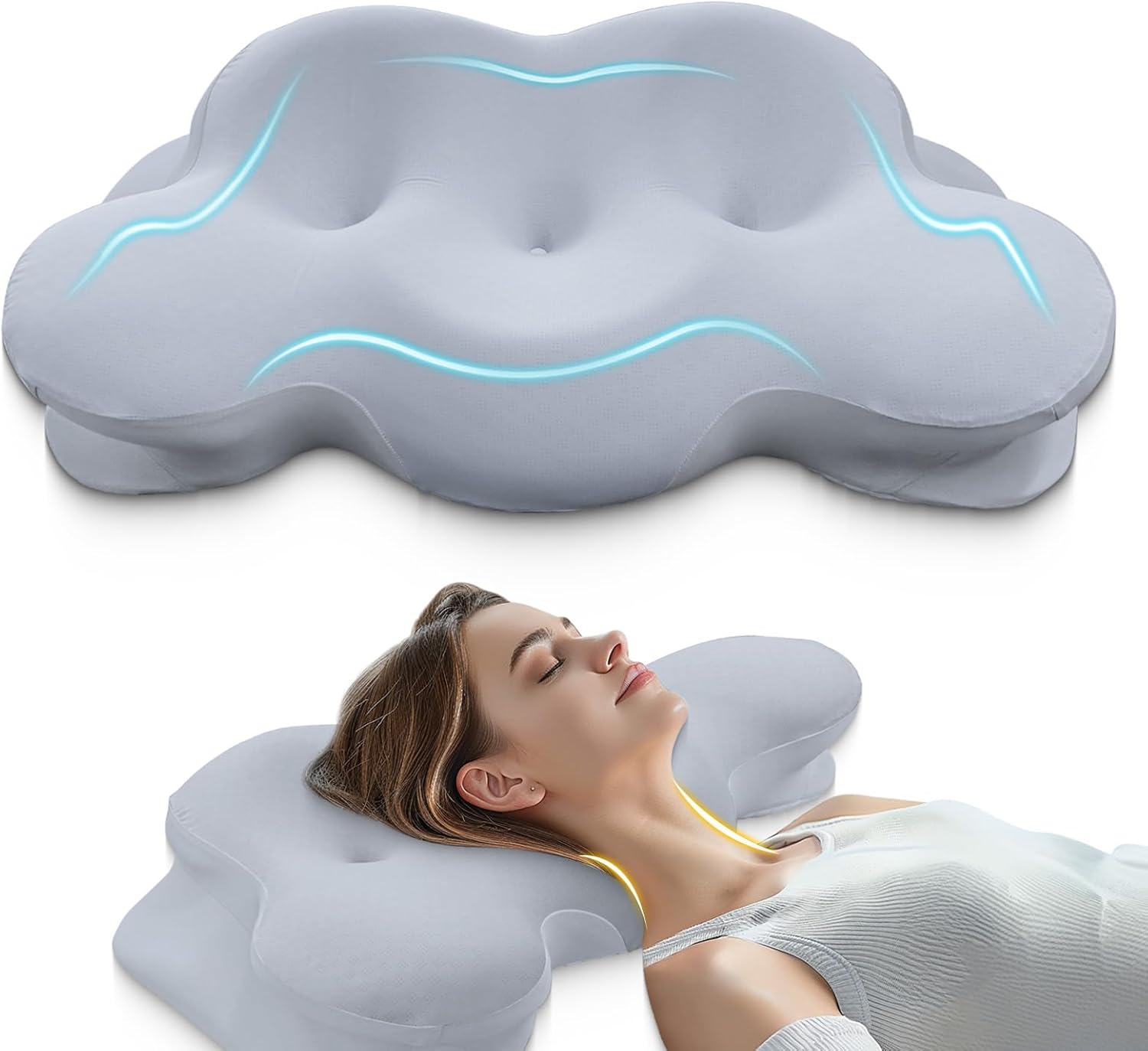 KKN Cervical Neck Pillow- Light White - Gallery 11