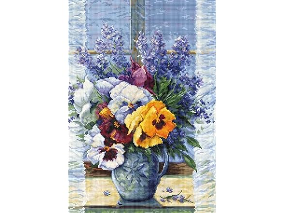 Cross Stitch Kit Luca-S Bouquet with Pansies