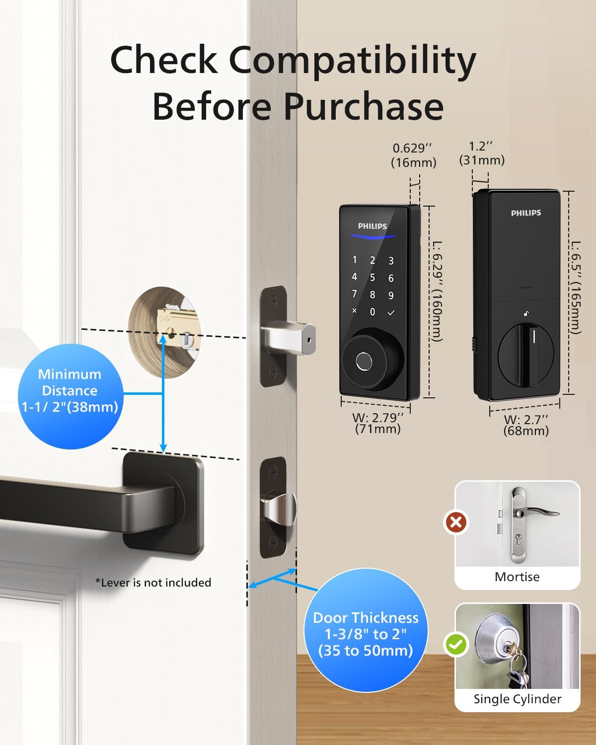 Philips Wi-Fi Smart Door Lock, Keyless with App - Gallery 19