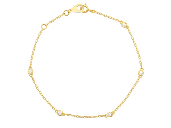 PAJURE 14k Gold Diamond Station Bracelet