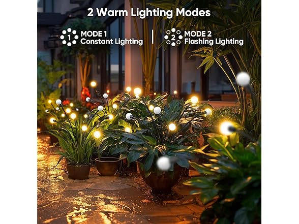 2 Pack 16 LED Solar Firefly Lights