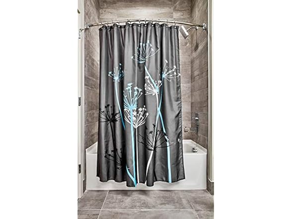 iDesign Thistle Floral Fabric Shower Curtain - 72" x 72"