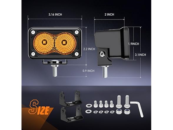 Nilight Motorcycle Amber LED Pods 2 PCS 3 Inch