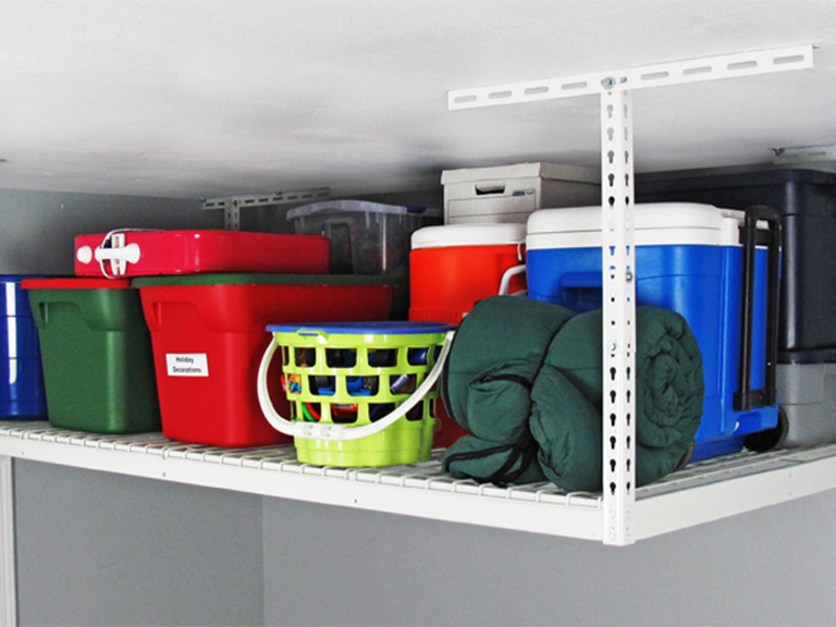 SafeRacks White 4x8 Overhead Storage Rack - Gallery 8